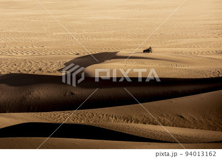 Beautiful desert at sunrise on mountain landscape background. 94013162