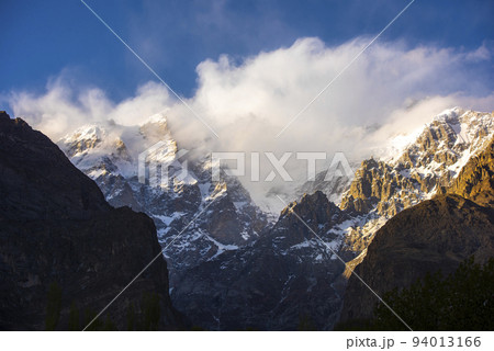 Beautiful snow mountain with Blue Sky from pakistan. 94013166