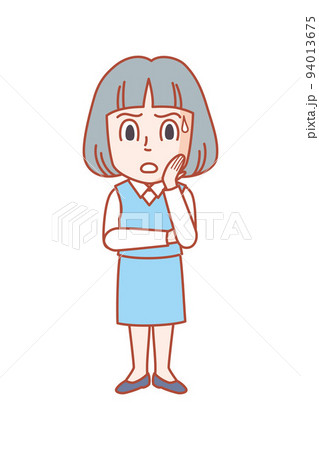 社内で問題が起こり、その解決に向けて考えをめぐらす女性 94013675