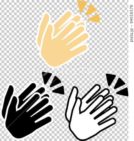 拍手のシンプルでかわいいイラストセット 94016576