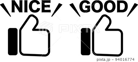 NICE,GOODとグッドサインのイラスト NICE,GOODとグッドサインのイラスト 94016774