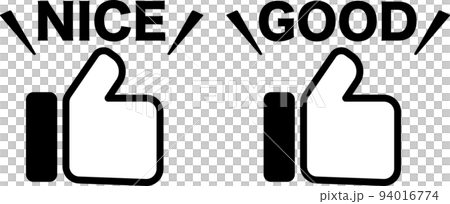 NICE,GOODとグッドサインのイラスト NICE,GOODとグッドサインのイラスト 94016774