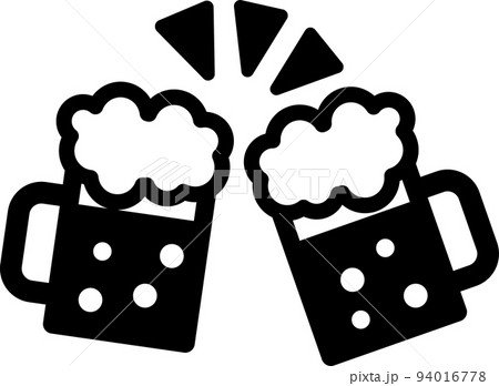 ビールでカンパイするピクトグラムイラスト 94016778