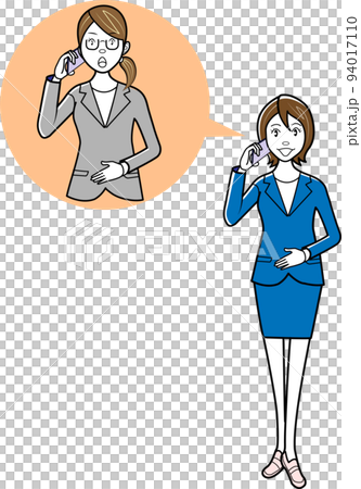 Business woman putting mobile phone 94017110