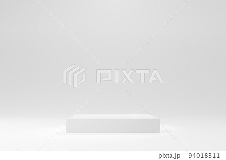 シンプルな白い四角台の製品ディスプレイストック3Dイラスト背景 シンプルな白い四角台の製品ディスプレイストック3Dイラスト背景 94018311