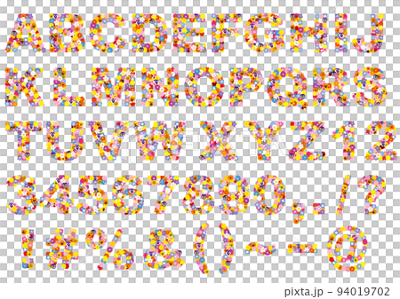 活潑有趣的七彩花朵字體集 94019702