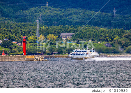 【新潟県･佐渡】佐渡両津湾(国道350号線)を疾走するジェットフォイル　夏編　8月 94019986