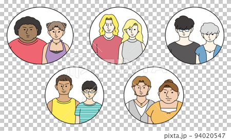 夫婦、兄弟和姐妹聯合使用圖標集 94020547