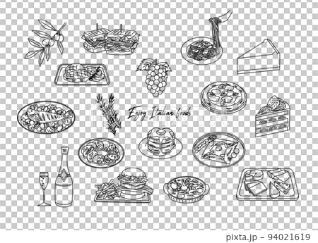 Various italian foods line icon Various italian foods line icon 94021619