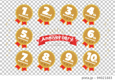 Anniversary label icon set Anniversary label icon set 94021883
