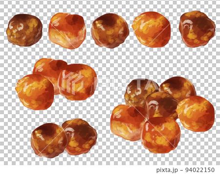 手繪水彩肉丸插圖點線集 94022150