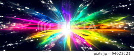 カラフルな光線と抽象的な背景 94023221