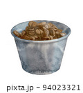 手描きのコーヒ豆の水彩イラスト 94023321