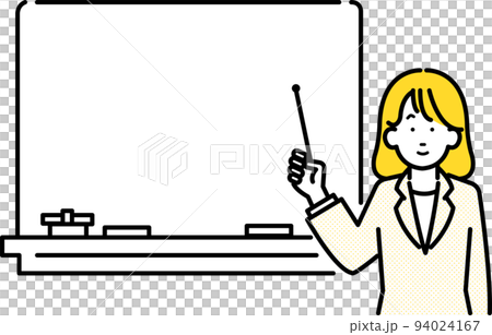 進行演示、指導和介紹的女性的插圖素材 94024167