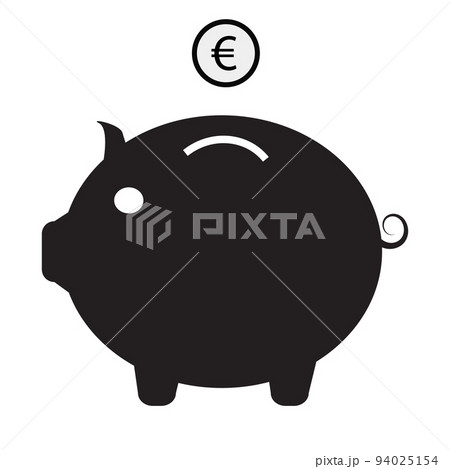 Piggy bank icon on white background. Pound coin sign. Piggy bank with pound coin symbol. flat style. 94025154