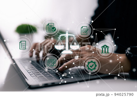 Concept of compliance with a laptop computer user 94025790