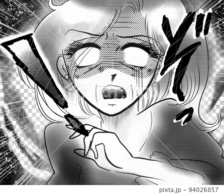 70年代少女漫画シミとシワが増え恐怖で白目になるおばさんの顔ドアップ 白黒ワイドサイズイラスト 70年代少女漫画シミとシワが増え恐怖で白目になるおばさんの顔ドアップ 白黒ワイドサイズイラスト 94026857