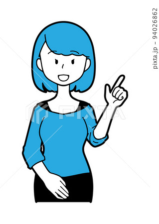 シンプルな人物【指差しする女性】 シンプルな人物【指差しする女性】 94026862