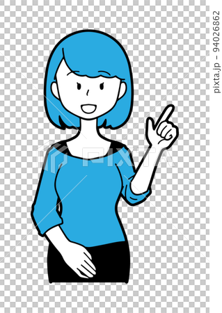 シンプルな人物【指差しする女性】 シンプルな人物【指差しする女性】 94026862
