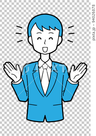A simple person [a man in a suit with a smile] 94026878