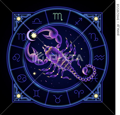 Neon zodiac sign of Scorpio Stock Illustration 94028558 PIXTA