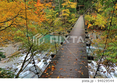 秋山郷の秋 錦秋の見倉橋 秋山郷の秋 錦秋の見倉橋 94029544