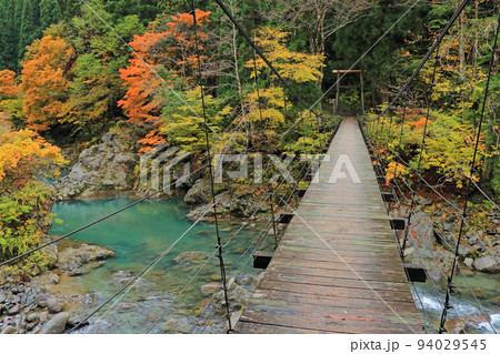 秋山郷の秋 錦秋の見倉橋 秋山郷の秋 錦秋の見倉橋 94029545