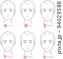 女性の顔型の種類　6種類 94029586