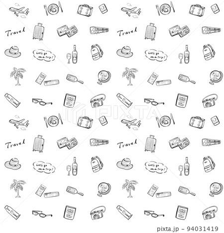 旅行のイラスト　手描き　背景素材 94031419