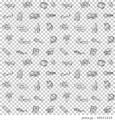 旅行のイラスト　手描き　背景素材 94031419