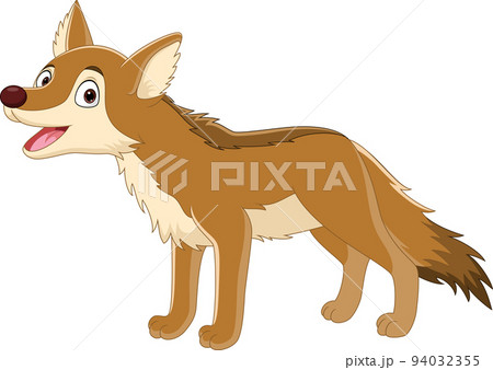 Cartoon brown wolf on white background Cartoon brown wolf on white background 94032355