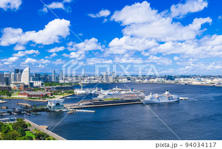 横浜 青空と港風景 横浜 青空と港風景 94034117