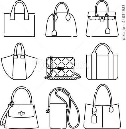 バッグ セット モノクロ 線のみ バッグ セット モノクロ 線のみ 94034983