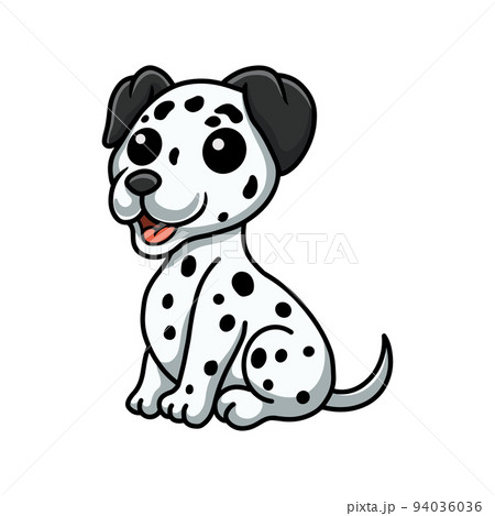 Cute dalmatian dog cartoon sitting Cute dalmatian dog cartoon sitting 94036036