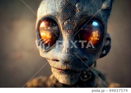 humanoid alien portrait, neural network generated art 94037574