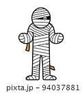 ハロウィンで使いやすいシンプルなミイラのイラスト 94037881