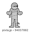 ハロウィンで使いやすいシンプルなミイラのイラスト 94037882