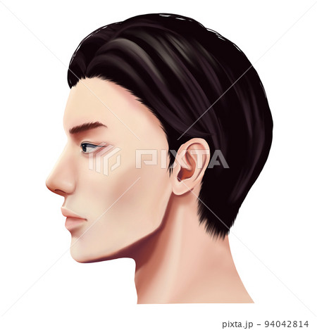 リアルな男性の横顔イラスト ラスター素材のイラスト素材