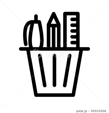 Illustration Vector graphic of pencil stand icon 94043006