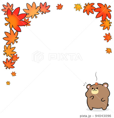 ゆるかわこぐまと紅葉(1:1)① ゆるかわこぐまと紅葉(1:1)① 94043096