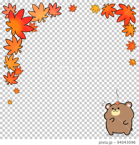 ゆるかわこぐまと紅葉(1:1)① ゆるかわこぐまと紅葉(1:1)① 94043096