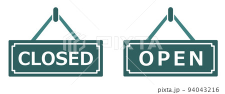 店舗の開店と閉店をお知らせする看板のイラスト 店舗の開店と閉店をお知らせする看板のイラスト 94043216
