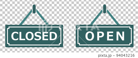 店舗の開店と閉店をお知らせする看板のイラスト 店舗の開店と閉店をお知らせする看板のイラスト 94043216