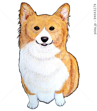 お座りフラッフィーコーギー 94043279