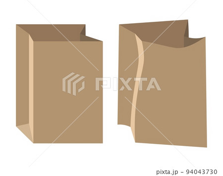 Two vector paper bags, new and crumpled, isolated on white background Two vector paper bags, new and crumpled, isolated on white background 94043730