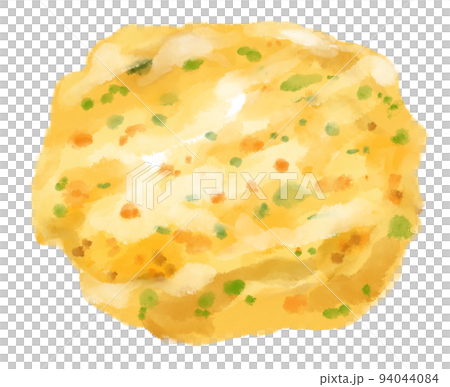 Egg omlette breakfast fried egg with carrot spinash mushroom topping watercolor hand painting illustration Egg omlette breakfast fried egg with carrot spinash mushroom topping watercolor hand painting illustration 94044084