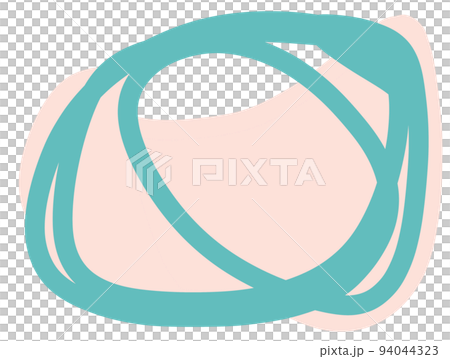 Pastel red green blob organic doodle hand drawing shape and form illustration background element 94044323