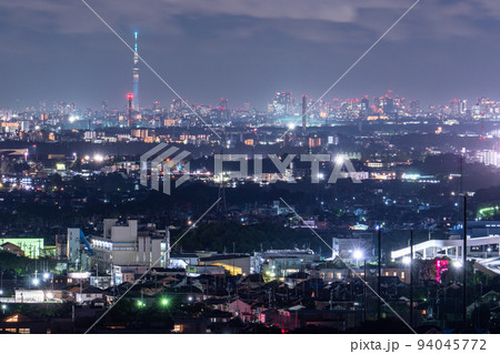 《東京都》スカイツリーと東京の夜景・遠景 《東京都》スカイツリーと東京の夜景・遠景 94045772