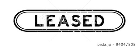 Grunge black leased word rubber seal stamp on white background 94047808