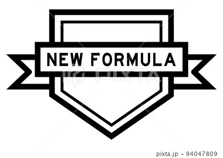 Vintage black color pentagon label banner with word new formula on white background 94047809